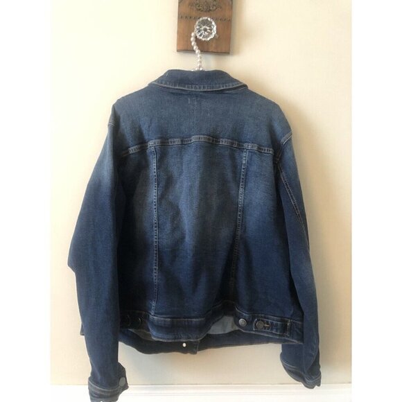 Torrid Womens Size 4 Blue Jean Denim Jacket Distressed Button Front Trucker - Picture 3 of 6